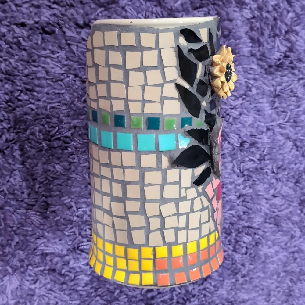 Mosaic Abstract Art Face Pitcher - Picture 2 of 10